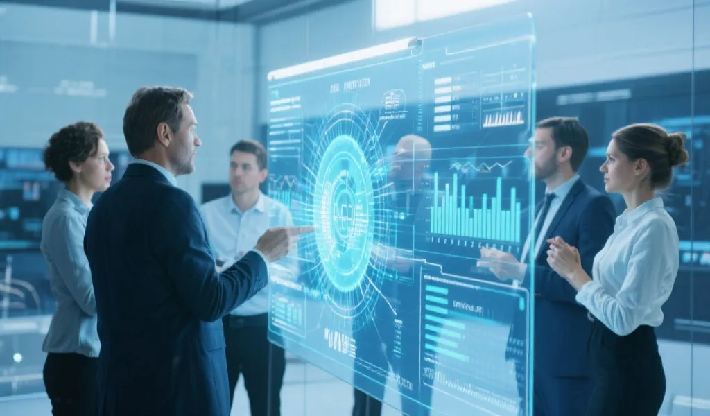 数据透明与多节点协作场景插画